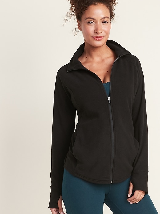 Maternity Semi-Fitted Micro Performance Fleece Zip Jacket | Old Navy