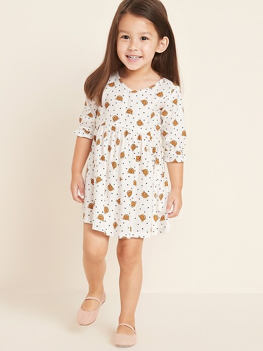 View large product image 1 of 4. Fit & Flare Twill Dress for Toddler Girls