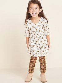 View large product image 4 of 4. Fit & Flare Twill Dress for Toddler Girls