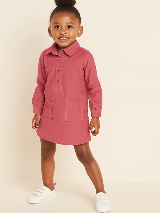 View large product image 1 of 1. Corduroy Shirt Dress for Toddler Girls