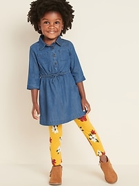 View large product image 4 of 4. Chambray Cinched-Waist Shirt Dress for Toddler Girls