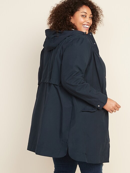 Image number 2 showing, Water-Resistant Hooded Poplin Plus-Size Anorak