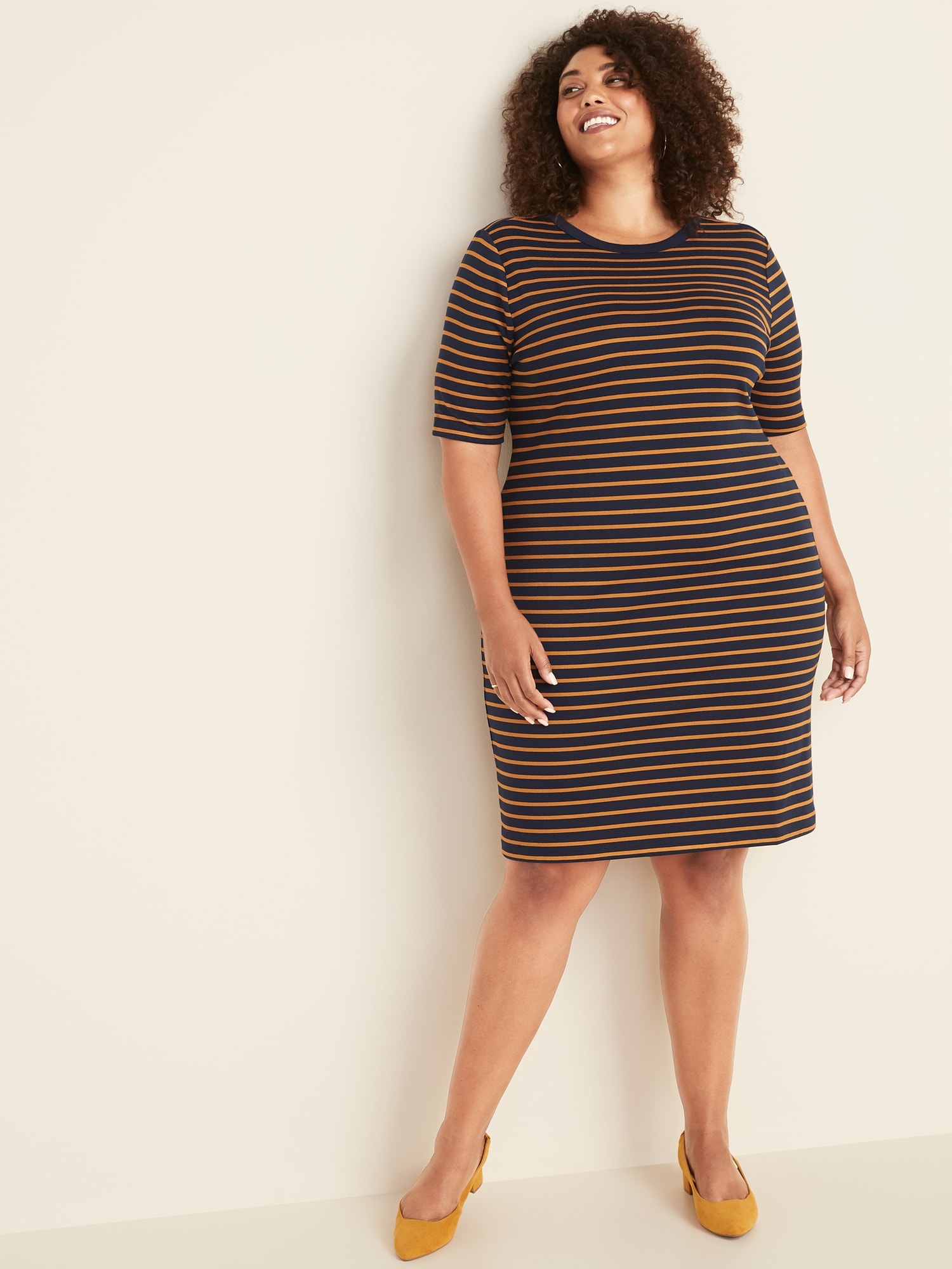 Fitted PlusSize JerseyKnit Tee Dress Old Navy