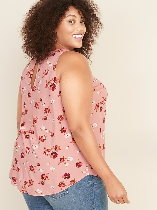 Image number 2 showing, Sleeveless Floral-Print Plus-Size Blouse