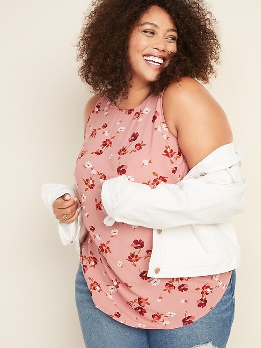 Image number 4 showing, Sleeveless Floral-Print Plus-Size Blouse