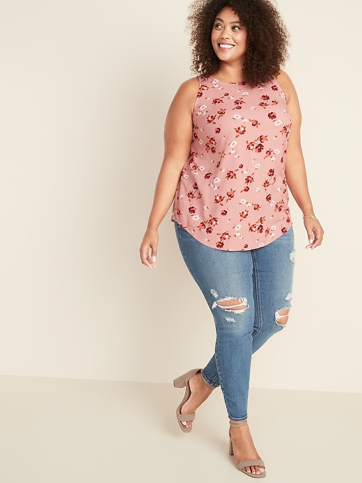 Image number 3 showing, Sleeveless Floral-Print Plus-Size Blouse