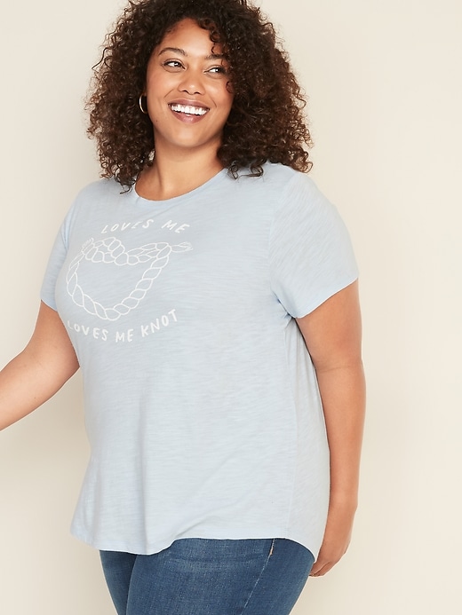 View large product image 1 of 1. EveryWear Slub-Knit Plus-Size Graphic Tee