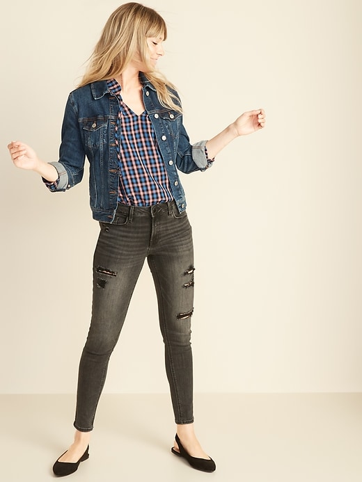 Image number 3 showing, Mid-Rise Distressed Rockstar Jeans for Women