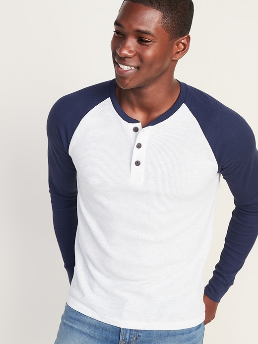 Image number 1 showing, Color-Blocked Thermal Henley