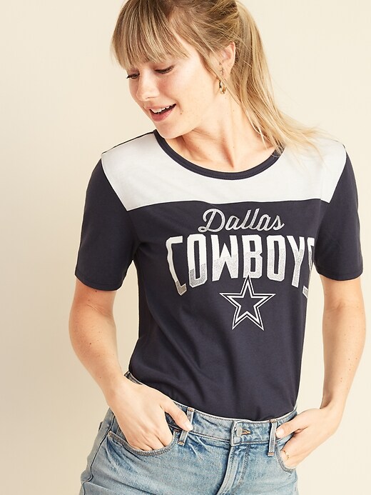 View large product image 1 of 1. NFL&#174 Dallas Cowboys&#153 Color-Blocked Yoke Tee for Women
