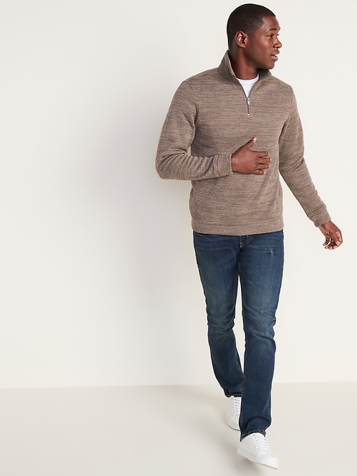 Image number 3 showing, Mock-Neck Quarter Zip Fleece-Knit Pullover