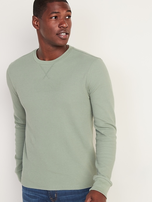 View large product image 1 of 1. Soft-Washed Thermal-Knit Tee