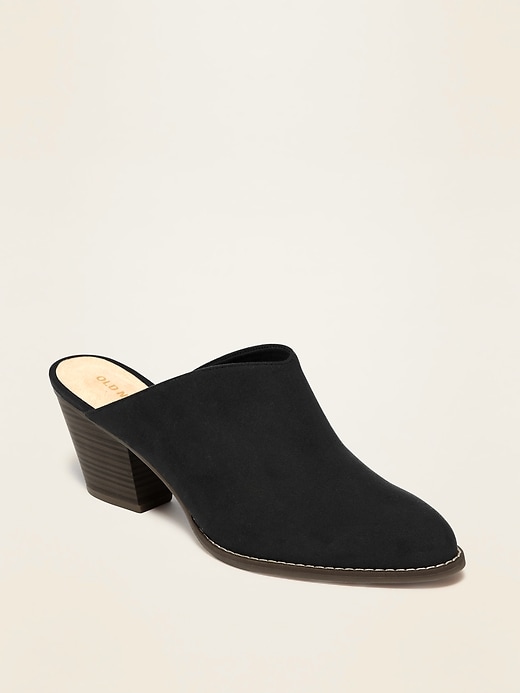 View large product image 1 of 1. Faux-Suede Mule Booties for Women