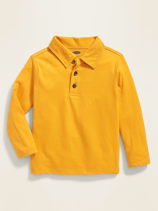 View large product image 1 of 1. Jersey Long-Sleeve Polo for Toddler Boys