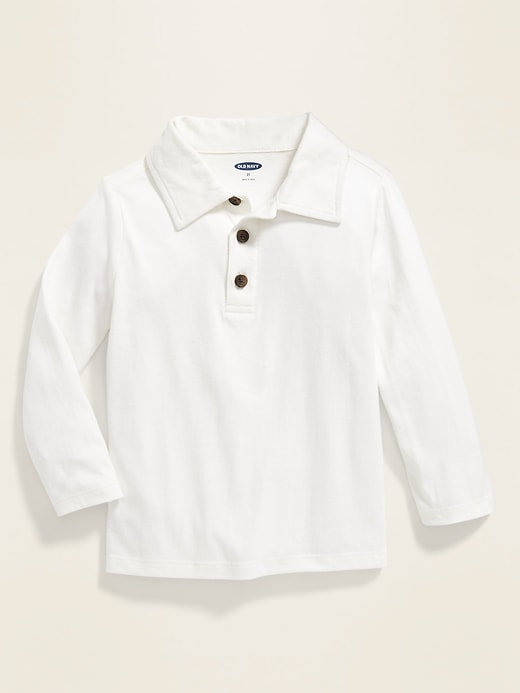 View large product image 1 of 2. Jersey Long-Sleeve Polo for Toddler Boys