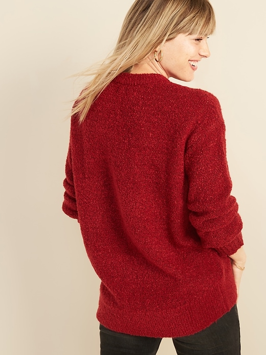Image number 2 showing, Bouclé Blouson-Sleeve Sweater for Women
