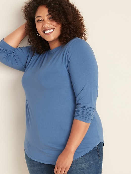 View large product image 1 of 1. Luxe Plus-Size Crew-Neck Tee