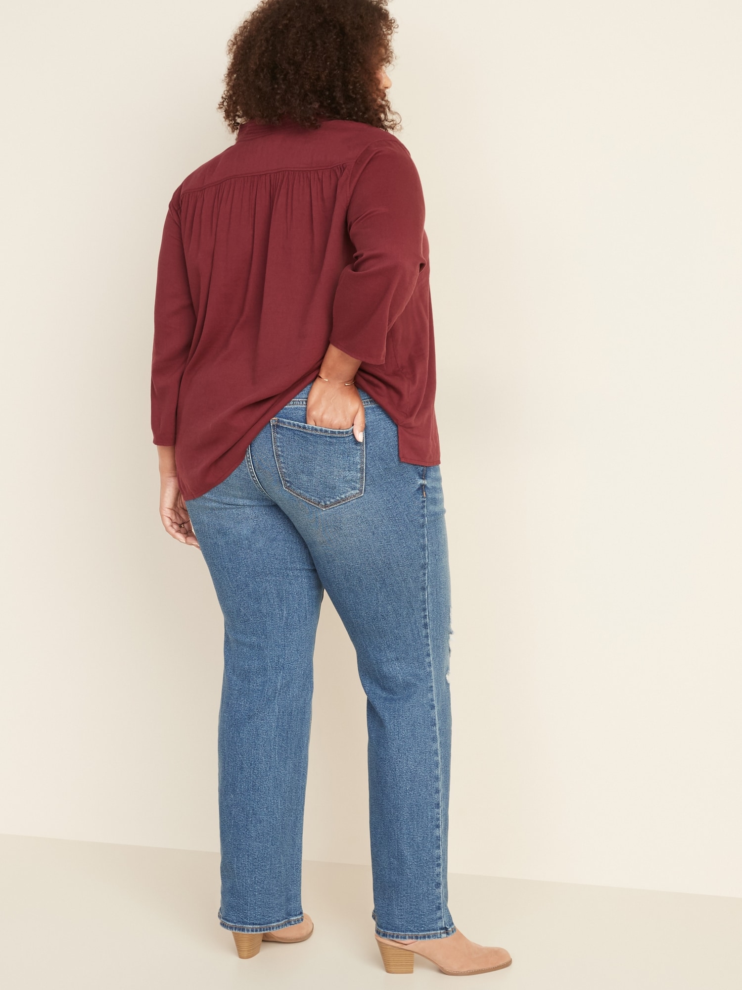 plus size pull on jeans bootcut