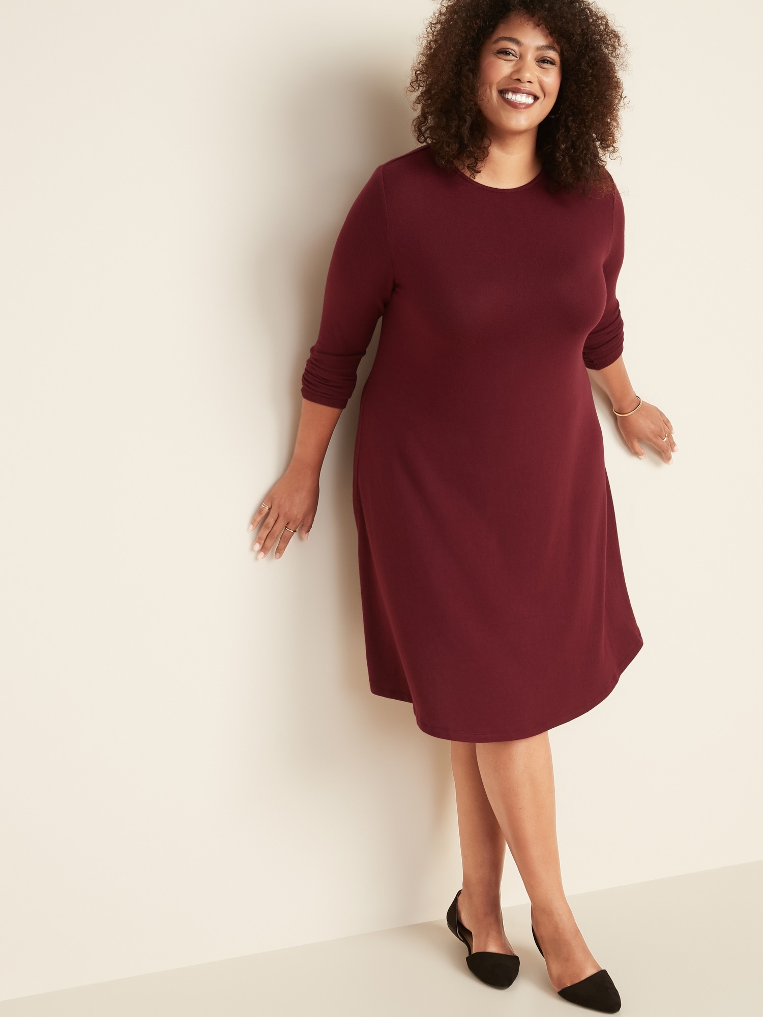 Old navy plush knit cheap swing dress