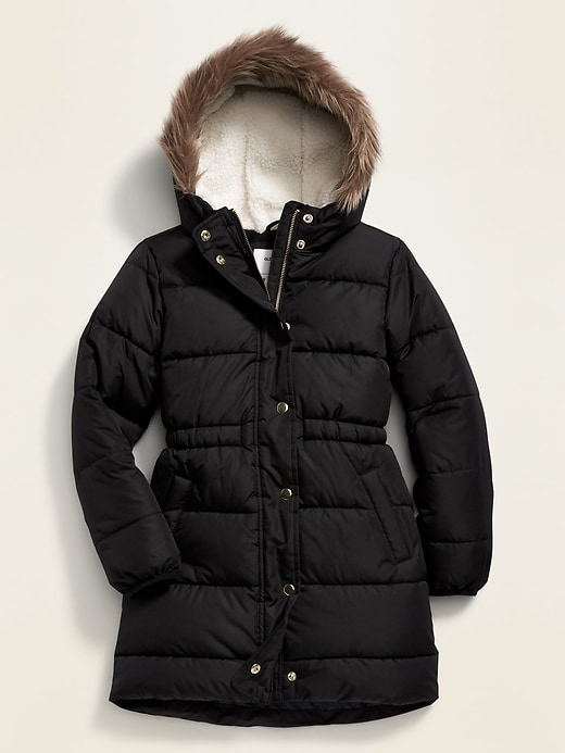 View large product image 1 of 3. Hooded Frost-Free Long-Line Jacket for Girls
