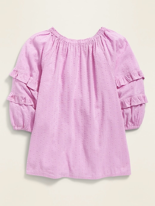 View large product image 2 of 3. Textured Ruffle-Trim Top for Girls