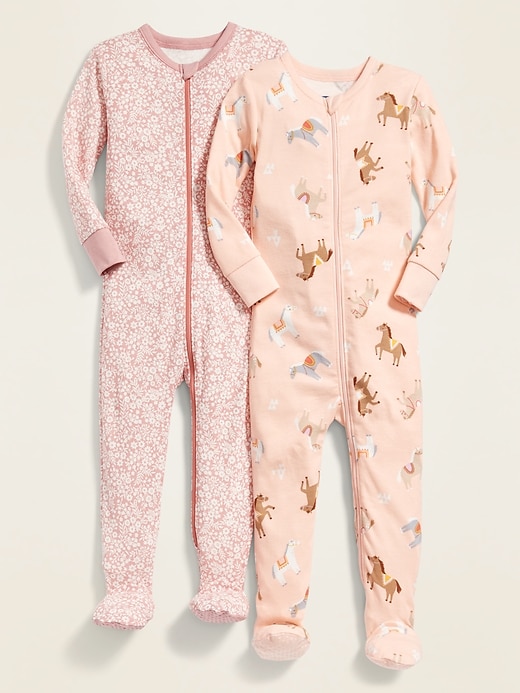 View large product image 1 of 1. 2-Pack Footie Pajama One-Piece for Toddler & Baby