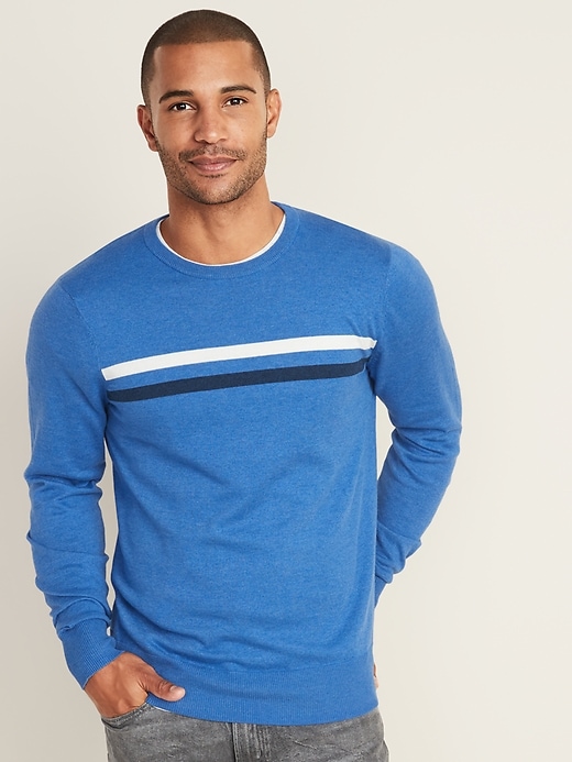 View large product image 1 of 1. Everyday Center-Stripe Crew-Neck Sweater