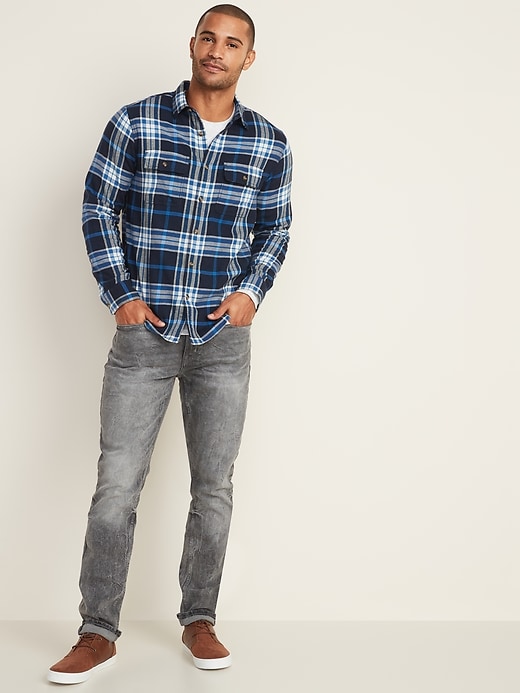 Image number 3 showing, Regular-Fit Built-In Flex Plaid Flannel Shirt