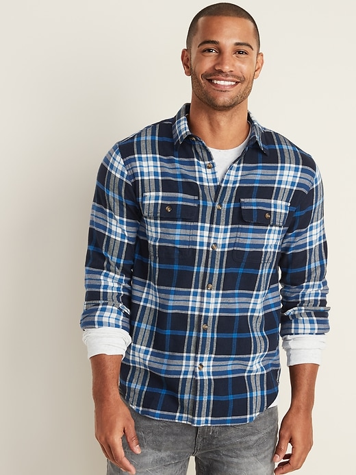 Image number 4 showing, Regular-Fit Built-In Flex Plaid Flannel Shirt
