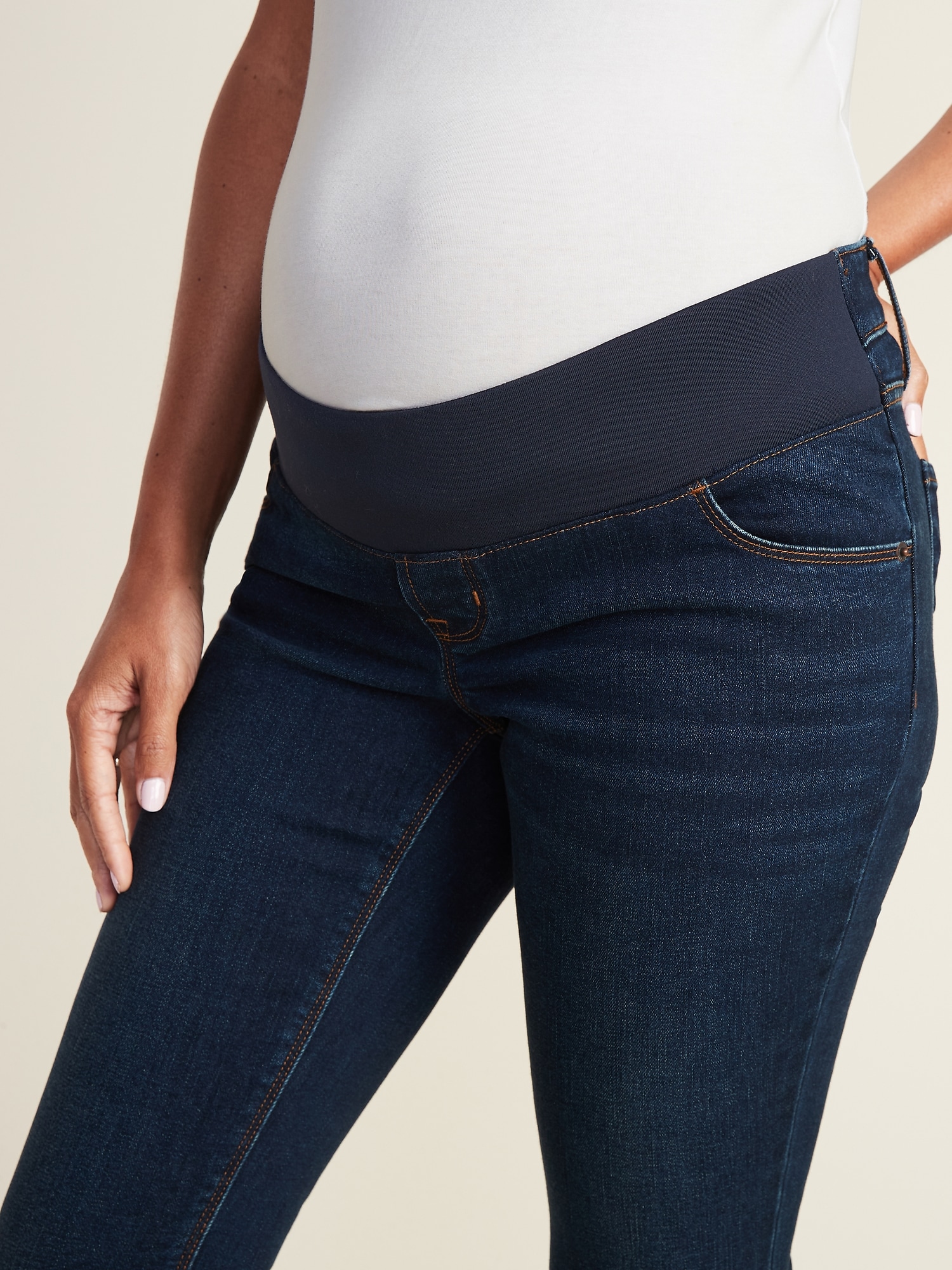 Maternity Front-Low Panel Boot-Cut Jeans