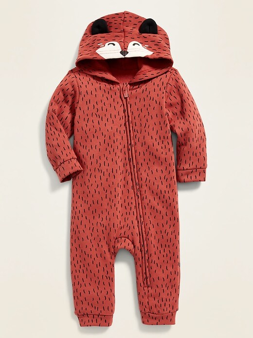 View large product image 1 of 2. Fox-Critter Hooded One-Piece for Baby