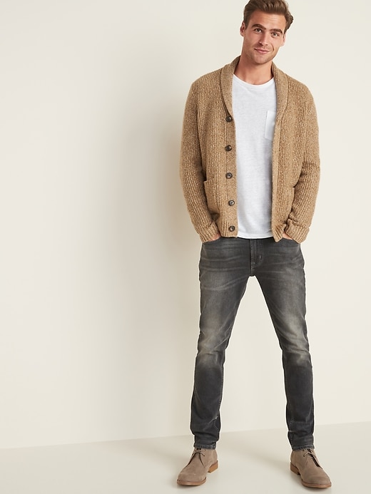 Image number 3 showing, Thick-Textured Shawl-Collar Cardigan