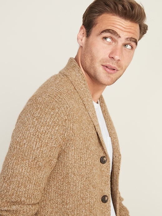 Image number 4 showing, Thick-Textured Shawl-Collar Cardigan