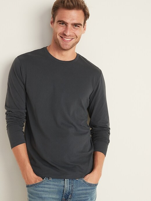 View large product image 1 of 1. Soft-Washed Crew-Neck Long-Sleeve Tee