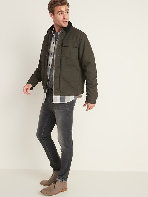 Image number 3 showing, Flannel-Lined Canvas Workwear Jacket