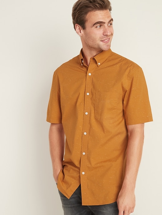 View large product image 1 of 1. Slim-Fit Built-In Flex Neps-Textured Poplin Shirt