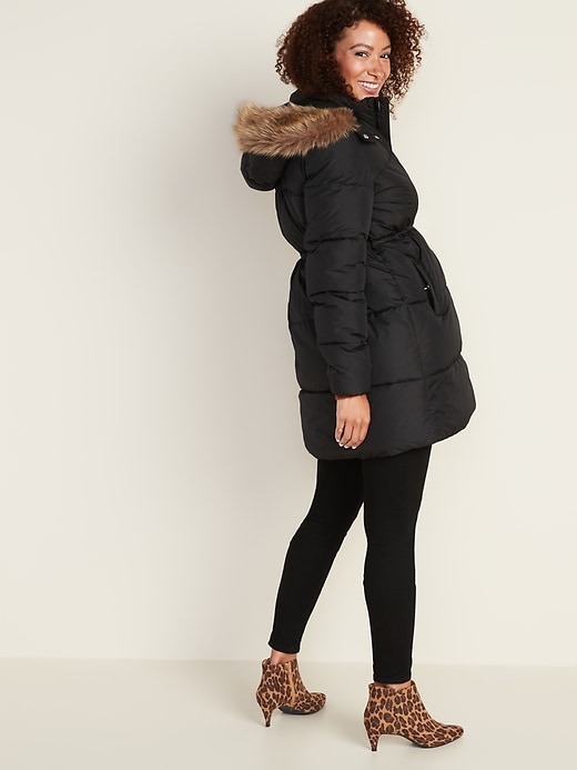 Image number 2 showing, Maternity Hooded Frost-Free Long-Line Puffer Jacket