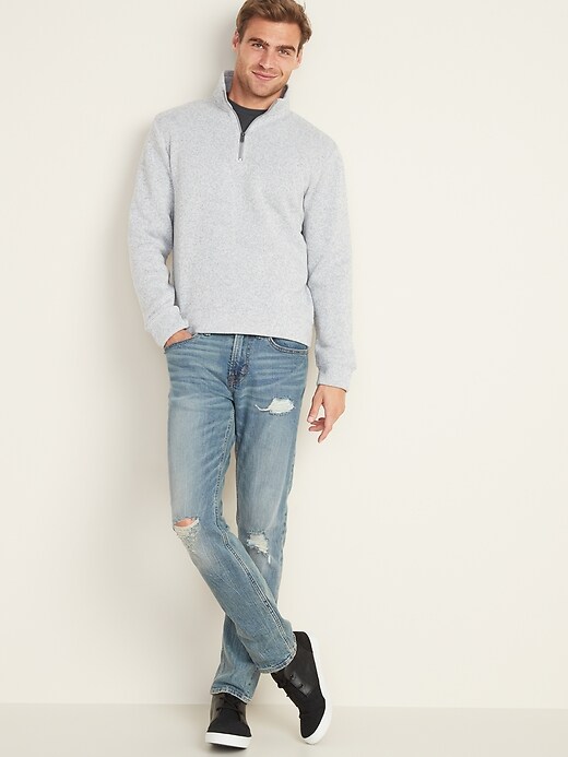 Image number 3 showing, Mock-Neck 1/4-Zip Sweater-Fleece Pullover