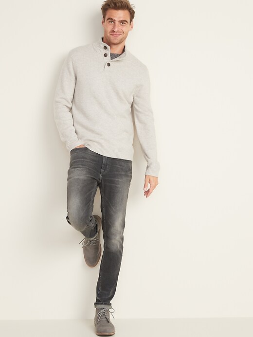 Image number 3 showing, Button-Down Mock-Neck Sweater