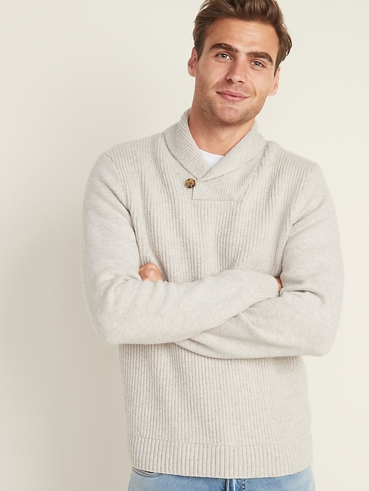 Textured Shawl-Collar Sweater Old Navy