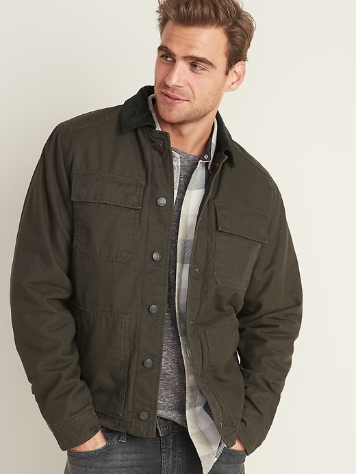 Image number 1 showing, Flannel-Lined Canvas Workwear Jacket
