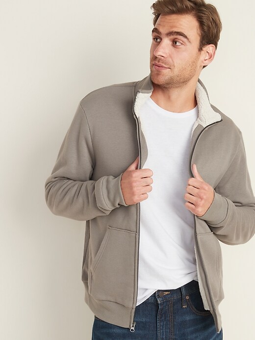 View large product image 1 of 1. Sherpa-Lined Zip Jacket