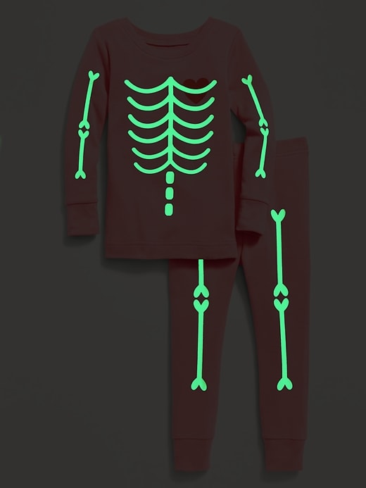 View large product image 2 of 2. Glow-in-the-Dark Skeleton-Graphic Pajama Set for Toddler & Baby