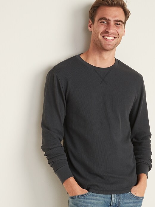 View large product image 1 of 1. Soft-Washed Thermal-Knit Tee