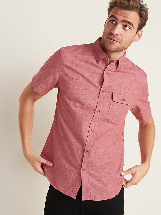 Image number 1 showing, Slim-Fit Patterned Twill Shirt
