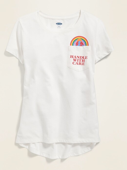 View large product image 1 of 3. Relaxed Softest Graphic Pocket Tee for Girls