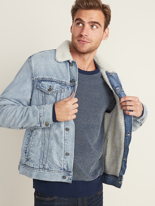 Image number 1 showing, Sherpa-Lined Jean Jacket