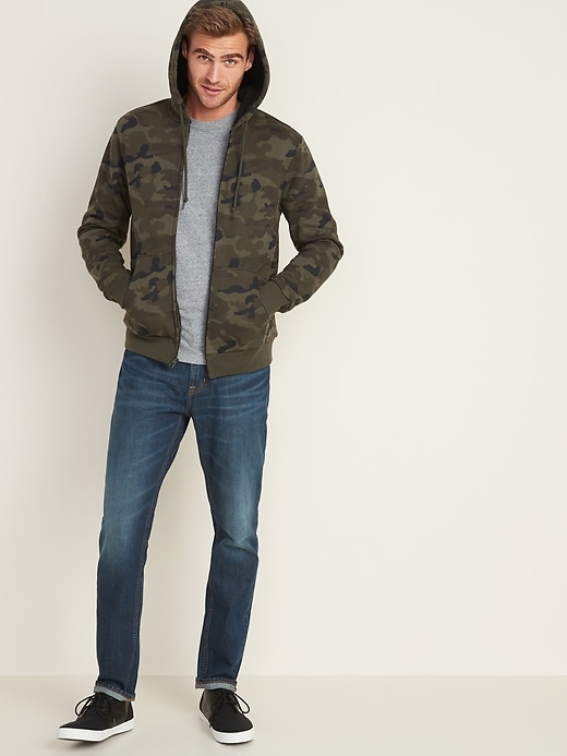 Image number 3 showing, Camo-Print Sherpa-Lined Zip Hoodie