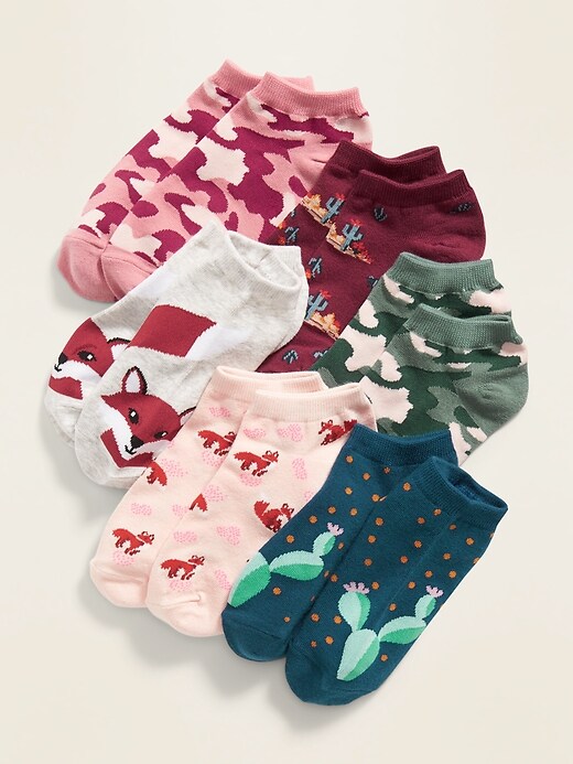 View large product image 1 of 1. Fashion Ankle Socks 6-Pack for Girls