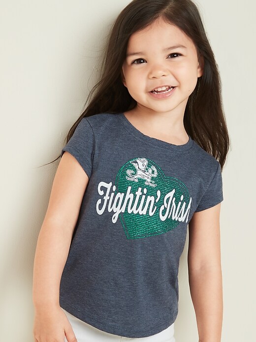 View large product image 1 of 1. College-Team Heart Graphic Tee for Toddler Girls